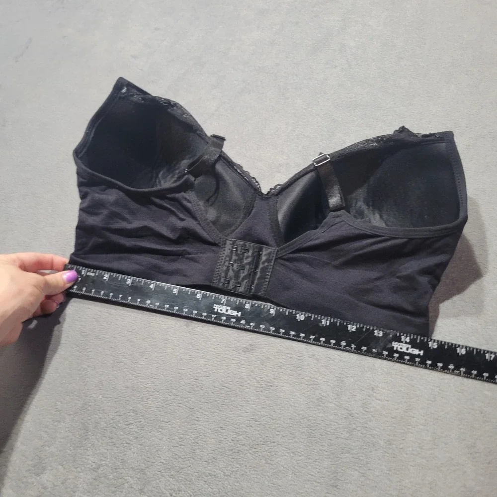 Dreamwear Bralette Women 1X Black Wireless Lace Trim 5235-49 Love Your Curves